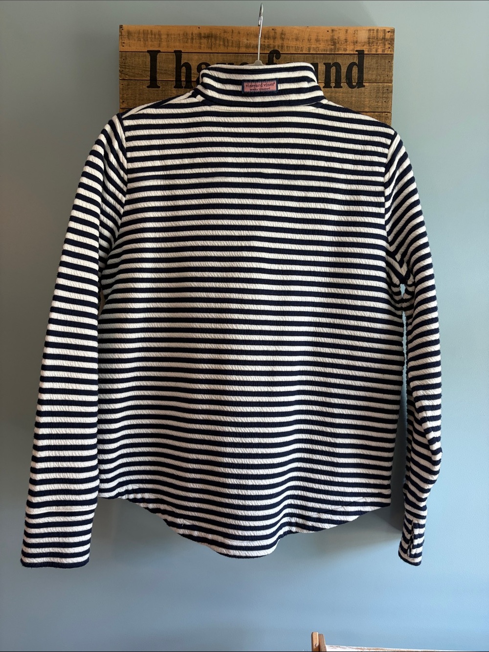 Vineyard Vines Women’s The Shep Shirt Navy & White Striped Half-Zip Pullover ⚓️ - Picture 5 of 7